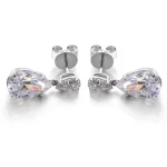 **Captivating Pear Cut White Gold Drop Earrings