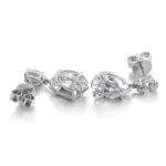 **Captivating Pear Cut White Gold Drop Earrings - Image 2