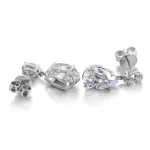 **Captivating Pear Cut White Gold Drop Earrings - Image 2
