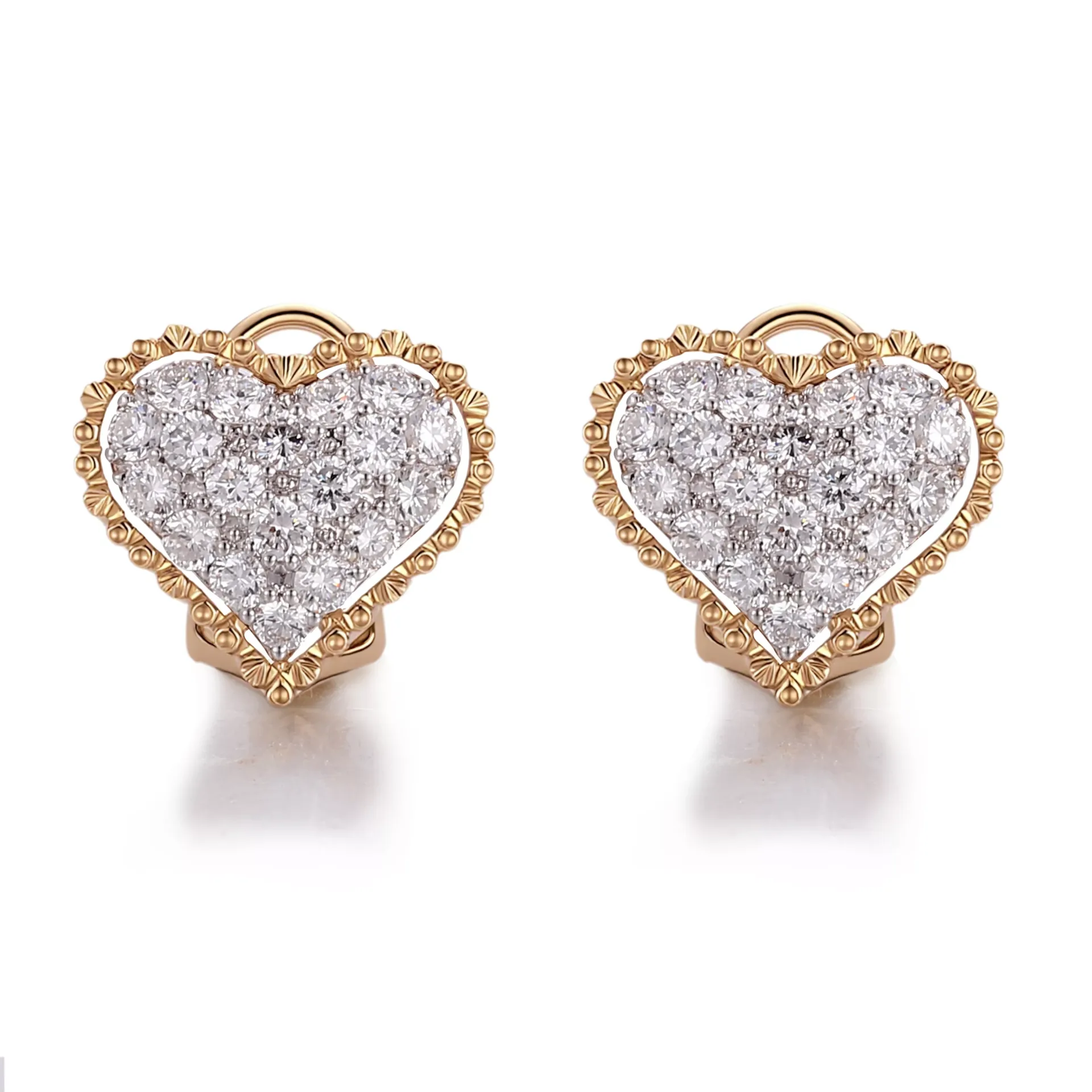 1-1-scaled-1 Heart-Shaped Pavé Lab Diamond Stud Earrings in 18k Yellow Gold - Image 1