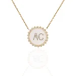 *16-Inch customizable pendant Necklace with Moissanite and White Shell
