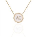 16-Inch customizable pendant Necklace with Moissanite and White Shell