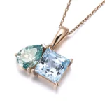 *Toi et Moi Pendant with Lab Sapphire and Blue Moissanite (Pendant Only)