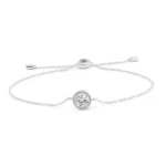 *Moissanite Halo Bracelet 0.5CT 18K White Gold