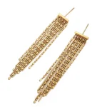 18k Yellow Gold Drop Earrings Multi-Strand Tassel Fringe Style(not including earring backs) - Image 2