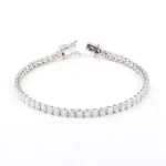 *Timeless Treasur Elegant Round Cut White Gold Moissanite Bracelet - Image 2