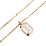 2ct Emerald Cut Lab Diamond Pendant Necklace Bezel Solitaire Style (pendant only) - Image 2