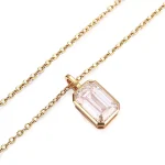 2ct Emerald Cut Lab Diamond Pendant Necklace Bezel Solitaire Style