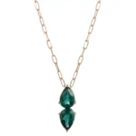 *Elegant Double Pear Cut Lab Emerald Drop Pendant (Pendant Only)