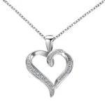 Romantic Heart Shaped Pendant Featuring Round Cut Moissanite Stones