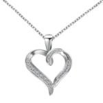 Romantic Heart Shaped Pendant Featuring Round Cut Moissanite Stones(pendant only)