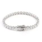 *Exquisite Round Cut White Gold Moissanite Bracelet - Image 2
