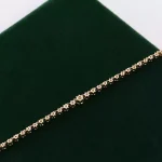 18K Yellow Gold Round Moissanite Choker Necklace