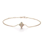 Round Cut Lab Diamond Bracelet Minimalist Geometric Star Motif