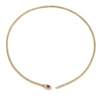 Serpent Lariat Necklace | 18K Gold Adjustable Ruby and Snake