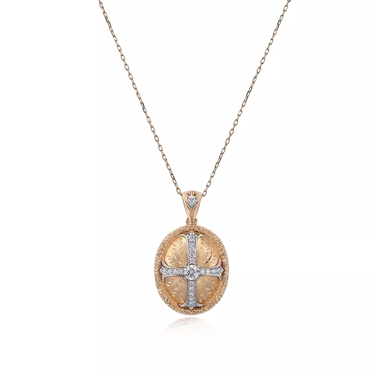 1-2 Round Cut Diamond Pendant Necklace Vintage Cross Medallion Motif(pendant only) - Image 1