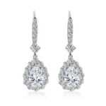 *Radiant Pear Cut Moissanite Drop Earrings