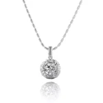 1 Carat Round Lab Diamond Floral Halo Pendant in 18k Gold(pendant only)
