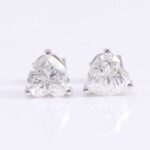 *Elegant White Gold Moissanite Heart Earrings