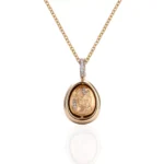 18K Yellow Gold Spinning Dharma Pendant | Diamond Accents and Rotating Base(Pendant Only)