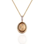 18K Gold Spinning Dharma Pendant | Lab Diamond Accents & Rotating Base(Pendant Only)