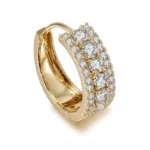 *Dazzling Yellow Gold Moissanite Hoop Earrings