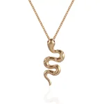 18K Gold Snake Pendant | Lab Diamond Scales & Ruby Eyes (Pendant Only)​