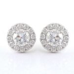 *Breathtaking VVS Moissanite Round Cut Halo Stud Earrings