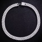 Special Offer:15MM Full-Pavé Moissanite Cuba Necklace/Bracelet with High-Impact Brilliance - Image 2