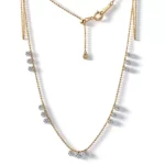 15-Stone Lab Diamond Choker | 18K Yellow Gold Lab Diamond Necklace with Round-Cut