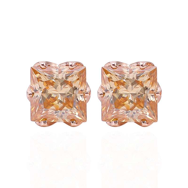 1-35 *Magnificent VVS Moissanite Princess Cut Stud Earrings - Image 1