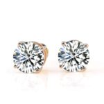 *Stunning four claw setting Moissanite Round Cut Stud Earrings