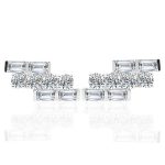 Gorgeous stepped arrangement Moissanite Stud Earrings