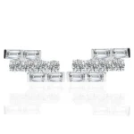 *Gorgeous stepped arrangement Moissanite Stud Earrings