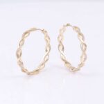 *Gorgeous Yellow Gold Moissanite Twisted Hoop Earrings - Image 3