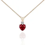 *1.2 CT Heart-Shaped Ruby Gem Pendant Necklace