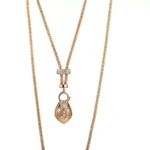 18K Yellow Gold Snake Head Pendant with Diamond Scales & Ruby Eyes​(Pendant Only)