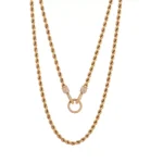 Dual-Cable Radiance Necklace | 18K Yellow Gold Rope Chain with Diamond Clasp & Prism-Link Accents​