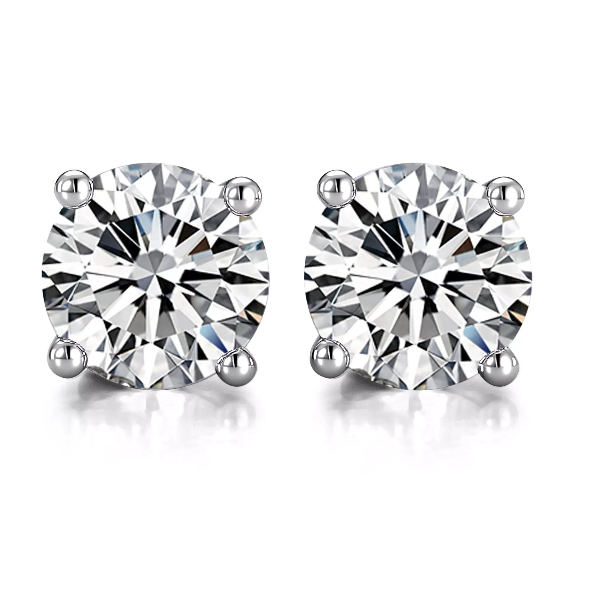 1-52-scaled-1 Solo Shine Stud Earrings | Lab Diamond Earrings in 18K White Gold(Earring backs not included) - Image 1