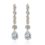 Pear Whisper Earrings | Pear & Marquise Lab Diamond Drop Earrings in 18K Yellow Gold