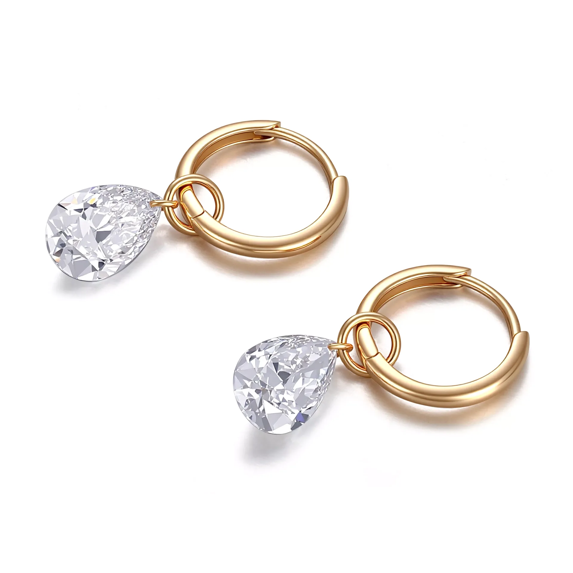 1-54-scaled-1 Pear Drop Elegance Earrings | Pear-Cut Lab Diamond Dangles in 18K Yellow Gold - Image 1