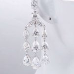 pear and marqiuse moissanite drop earrings