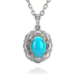 Turquoise and Diamond Pendant | 18K White Gold Diamond Accents (Pendant Only)​