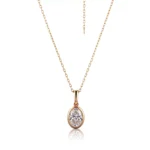 Oval Diamond Pendant | Bezel-Set Oval Lab Diamond in 18K Yellow Gold(pendant only)