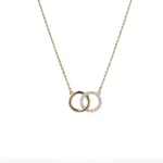 *Round Cut Moissanite Pendant Necklace Interlocking Circle Charm Only(pendant only)
