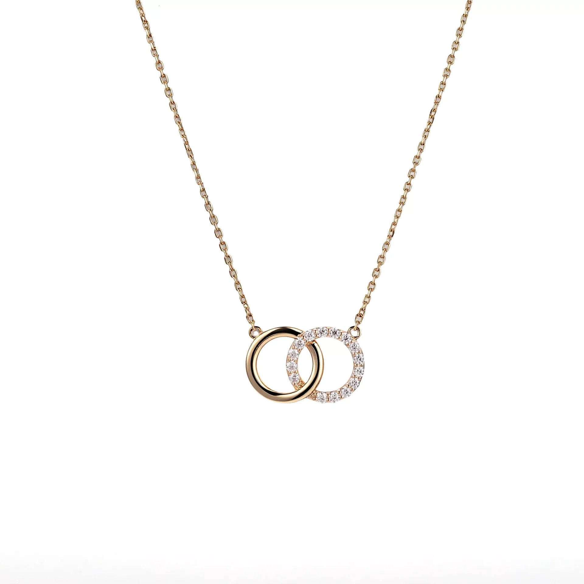 1-67-scaled-1 *Round Cut Moissanite Pendant Necklace Interlocking Circle Charm Only(pendant only) - Image 1