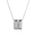 *H-shaped Moissanite Pave Pendant Only Geometric Necklace Charm