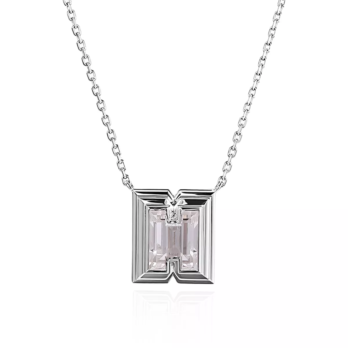 1-68 *H-shaped Moissanite Pave Pendant Only Geometric Necklace Charm - Image 1