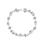*Exquisite White Gold Moissanite Bracelet