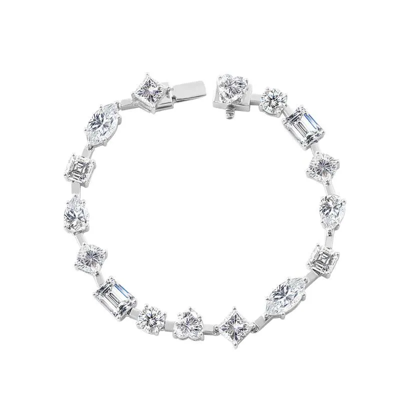 1-7-2 *Exquisite White Gold Moissanite Bracelet - Image 1
